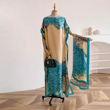 Floral Butterfly Peacock Women'S Scarf Casual Soft Print Cape Shawl Elegant Fashion Accessories Cape Shawl Scarf